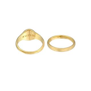 Kuzzoi  Bague Herren Siegelring Basic Bandring 2Er Set 925 Silber 