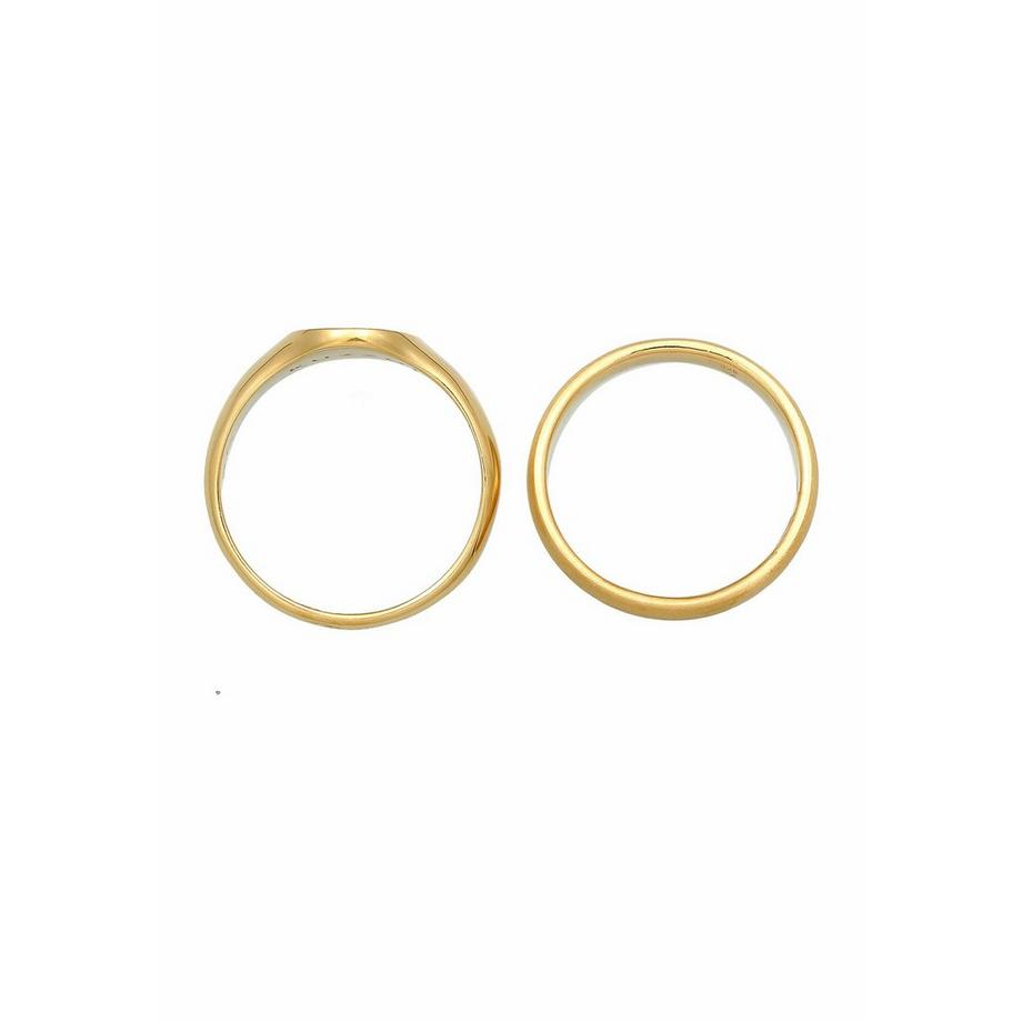 Kuzzoi  Ring  Siegelring Basic Bandring 2Er Set 925 Silber 