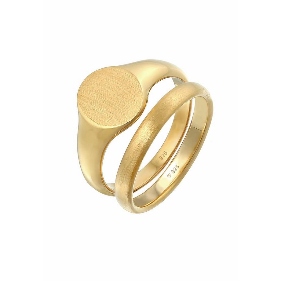 Kuzzoi  Ring  Siegelring Basic Bandring 2Er Set 925 Silber 