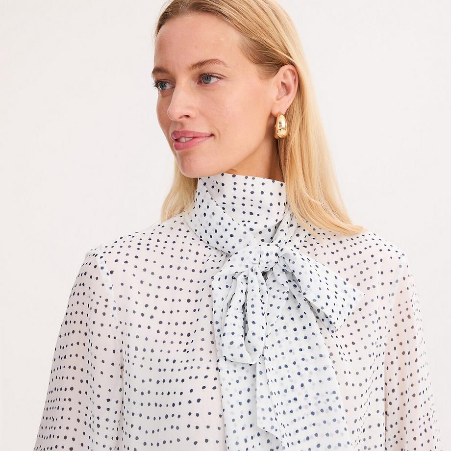 La Redoute Collections Blusa lavallière a pois maniche lunghe  