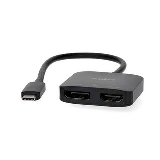 Nedis  Adattatore USB-C™ | USB 3.2 Gen 1 | USB-C™ Maschio | Uscita DisplayPort femmina/HDMI™ | 8K@30Hz | 0,20 mt | Rotondo | Nichelato | Nero | Scatola 
