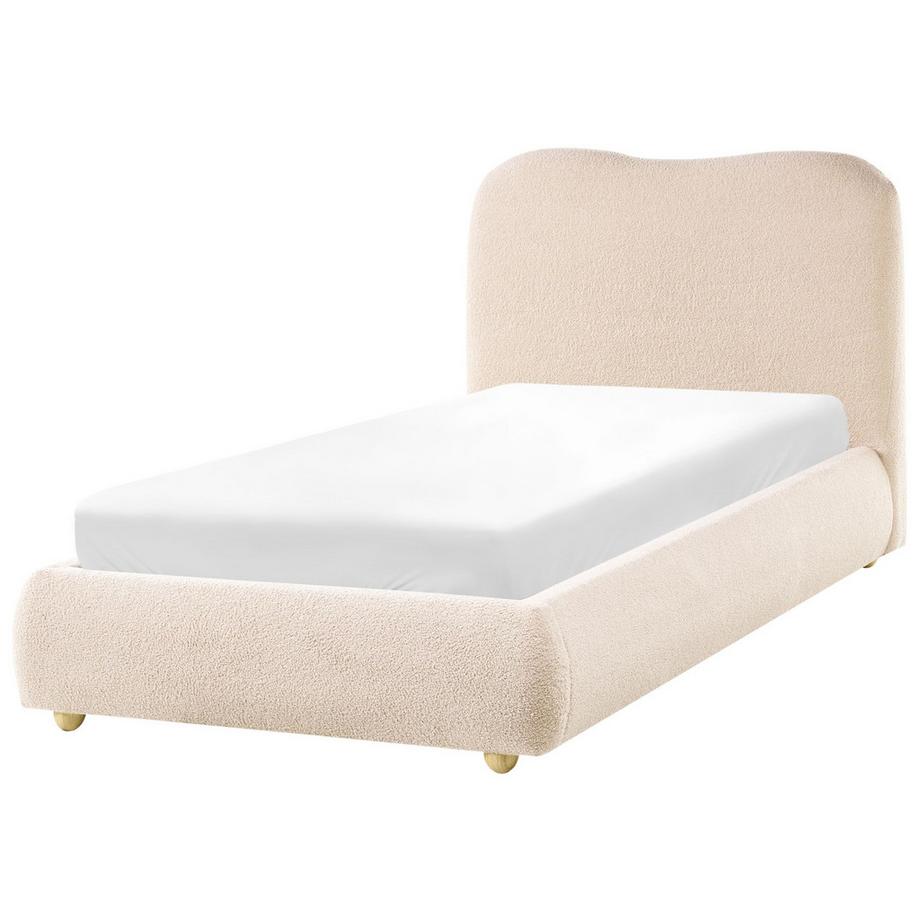 Beliani Letto contenitore en Bouclé Moderno BLAGNAC  