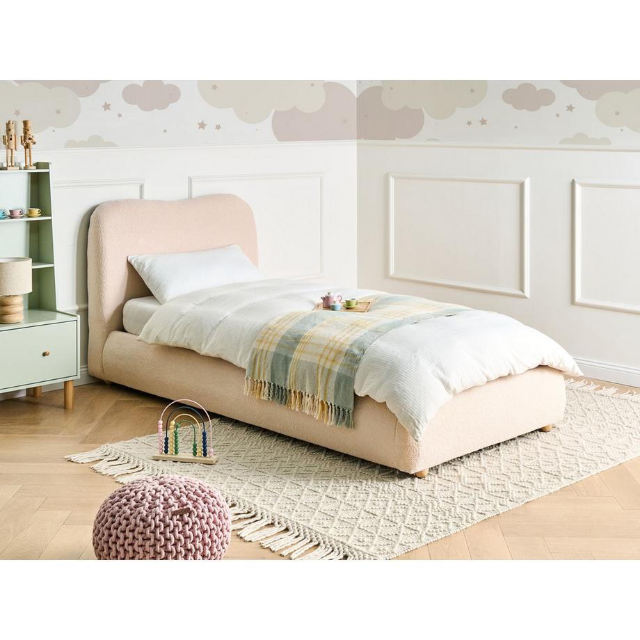 Beliani Letto contenitore en Bouclé Moderno BLAGNAC  
