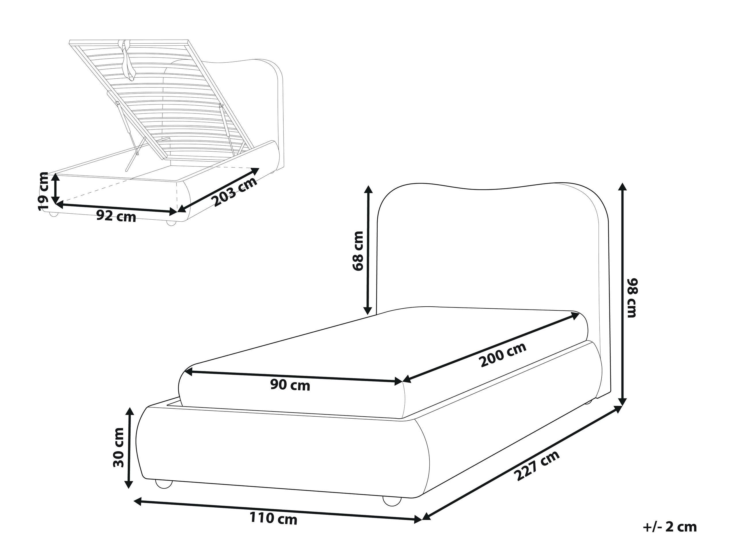 Beliani Lit ottoman en Bouclé Moderne BLAGNAC  