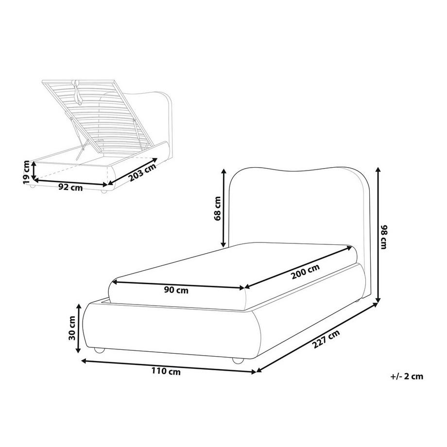 Beliani Letto contenitore en Bouclé Moderno BLAGNAC  