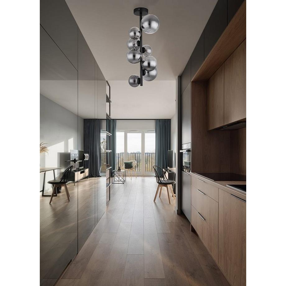 mutoni Plafoniera Riha metallo nero opaco 8xG9  