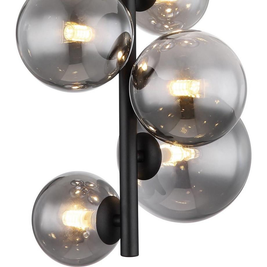 mutoni Plafoniera Riha metallo nero opaco 8xG9  