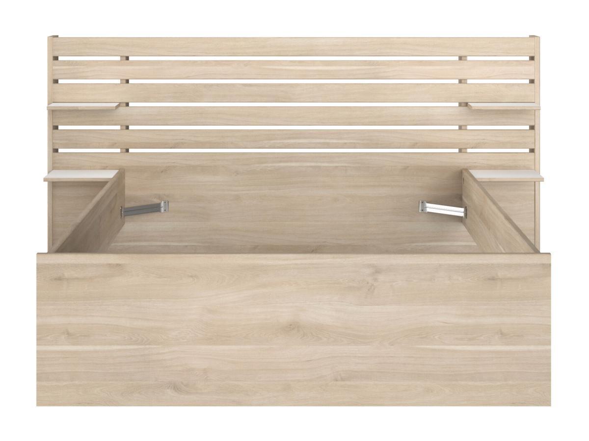 Vente-unique Bett mit Stauraum - 140 x 190/200 cm - Holzfarben - TENALIA II  