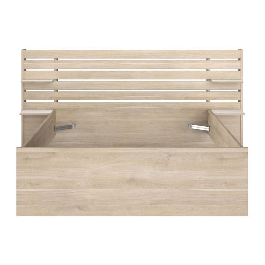 Vente-unique Bett mit Stauraum - 140 x 190/200 cm - Holzfarben - TENALIA II  