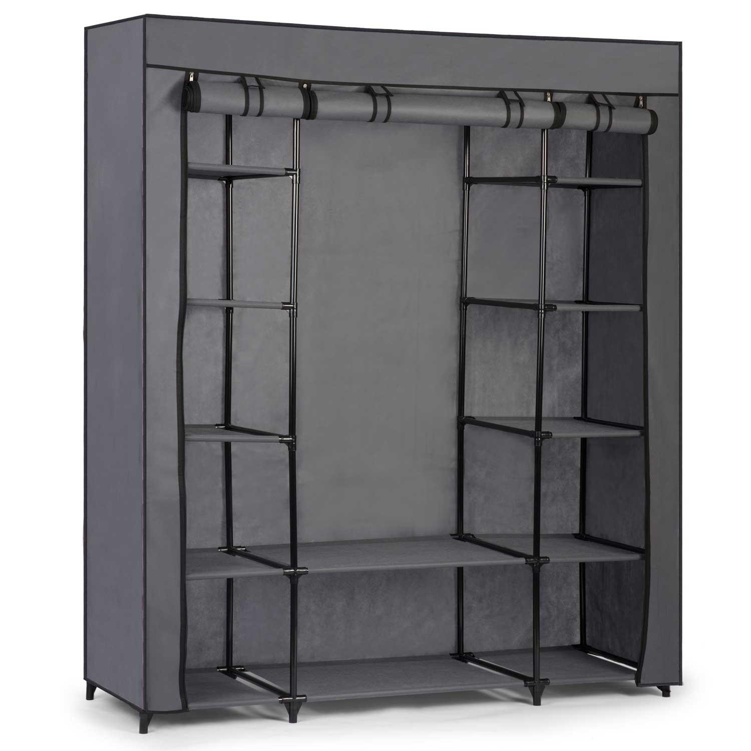 B2X Großer Textilschrank Massido – Graphitgrau  