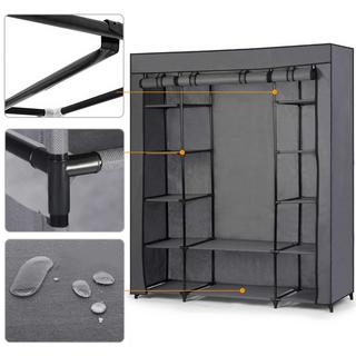 B2X Großer Textilschrank Massido – Graphitgrau  