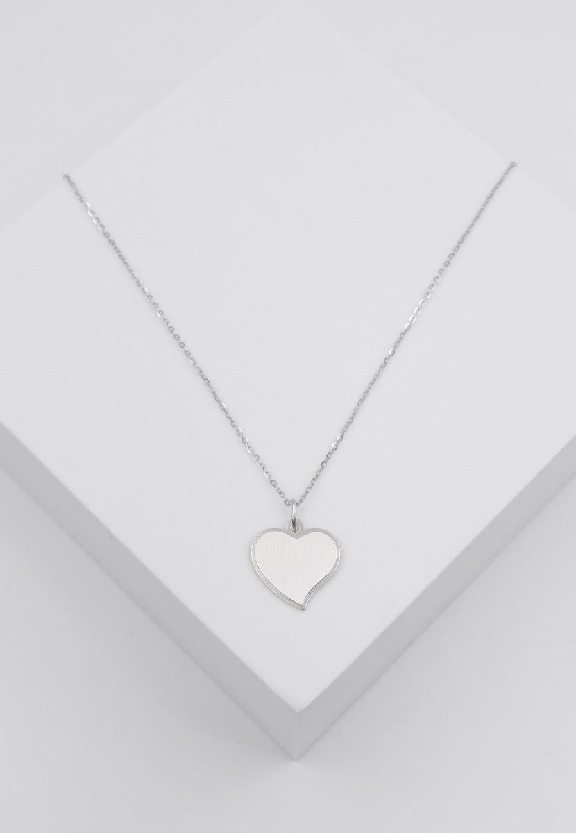 MUAU Schmuck  Pendentif coeur or blanc 750, 18x14mm 