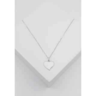 MUAU Schmuck  Pendentif coeur or blanc 750, 18x14mm 