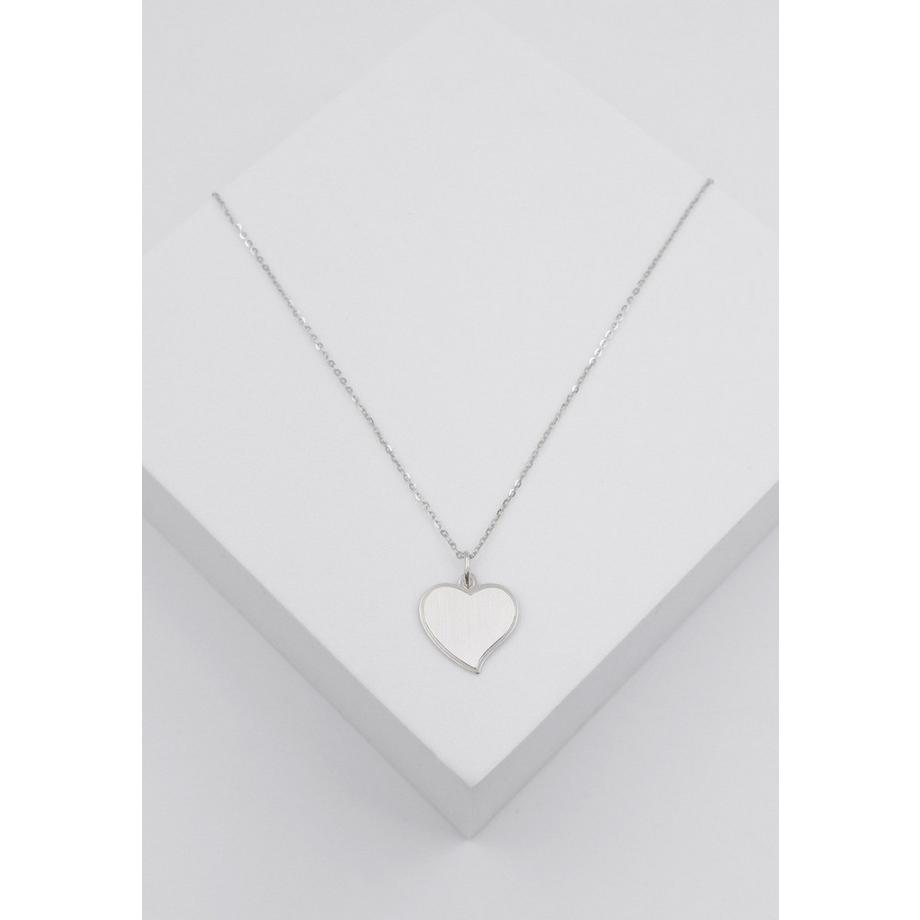 MUAU Schmuck  Anhänger Herz Weissgold 750, 18x14mm 