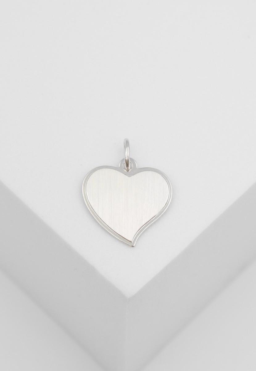 MUAU Schmuck  Pendentif coeur or blanc 750, 18x14mm 