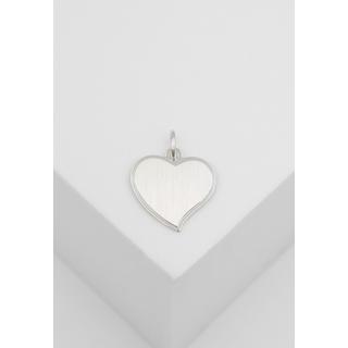 MUAU Schmuck  Pendentif coeur or blanc 750, 18x14mm 