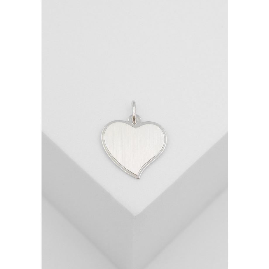MUAU Schmuck  Anhänger Herz Weissgold 750, 18x14mm 