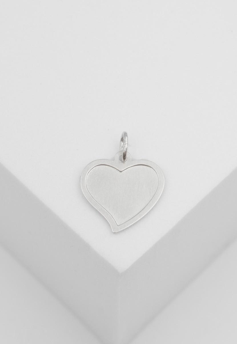 MUAU Schmuck  Pendentif coeur or blanc 750, 18x14mm 