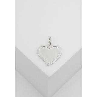 MUAU Schmuck  Pendentif coeur or blanc 750, 18x14mm 