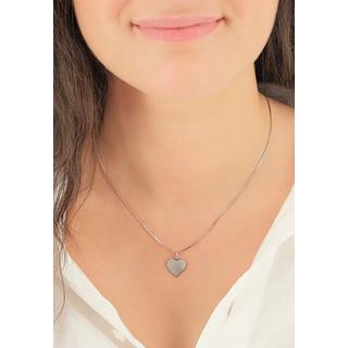 MUAU Schmuck  Pendentif coeur or blanc 750, 18x14mm 