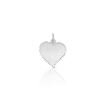 Pendentif coeur or blanc 750, 18x14mm