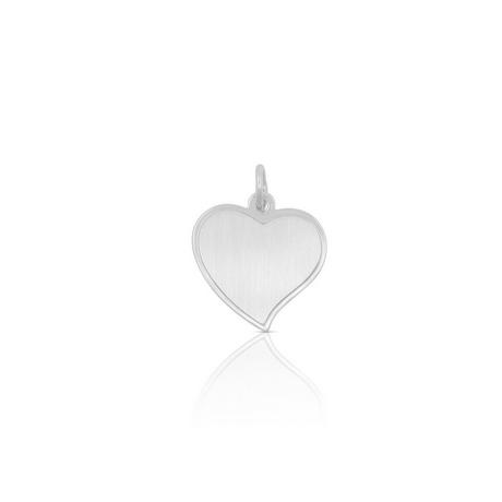 MUAU Schmuck  Pendentif coeur or blanc 750, 18x14mm 