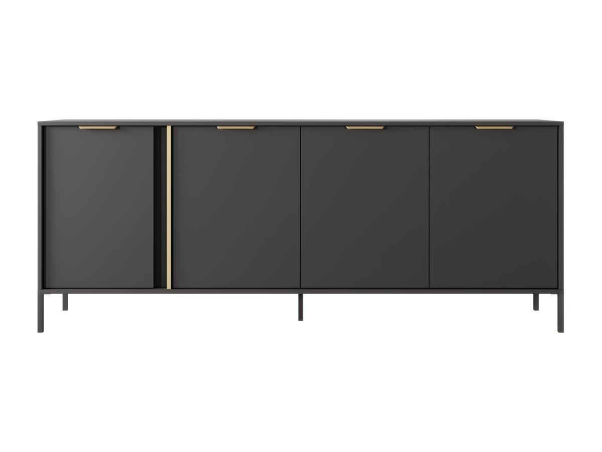 Vente-unique Sideboard mit 4 Türen - Anthrazit & Goldfarben - PAVELI  