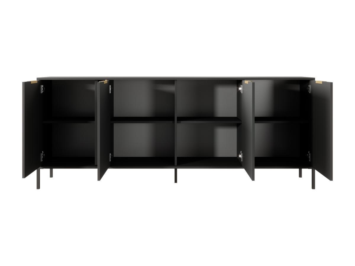 Vente-unique Sideboard mit 4 Türen - Anthrazit & Goldfarben - PAVELI  