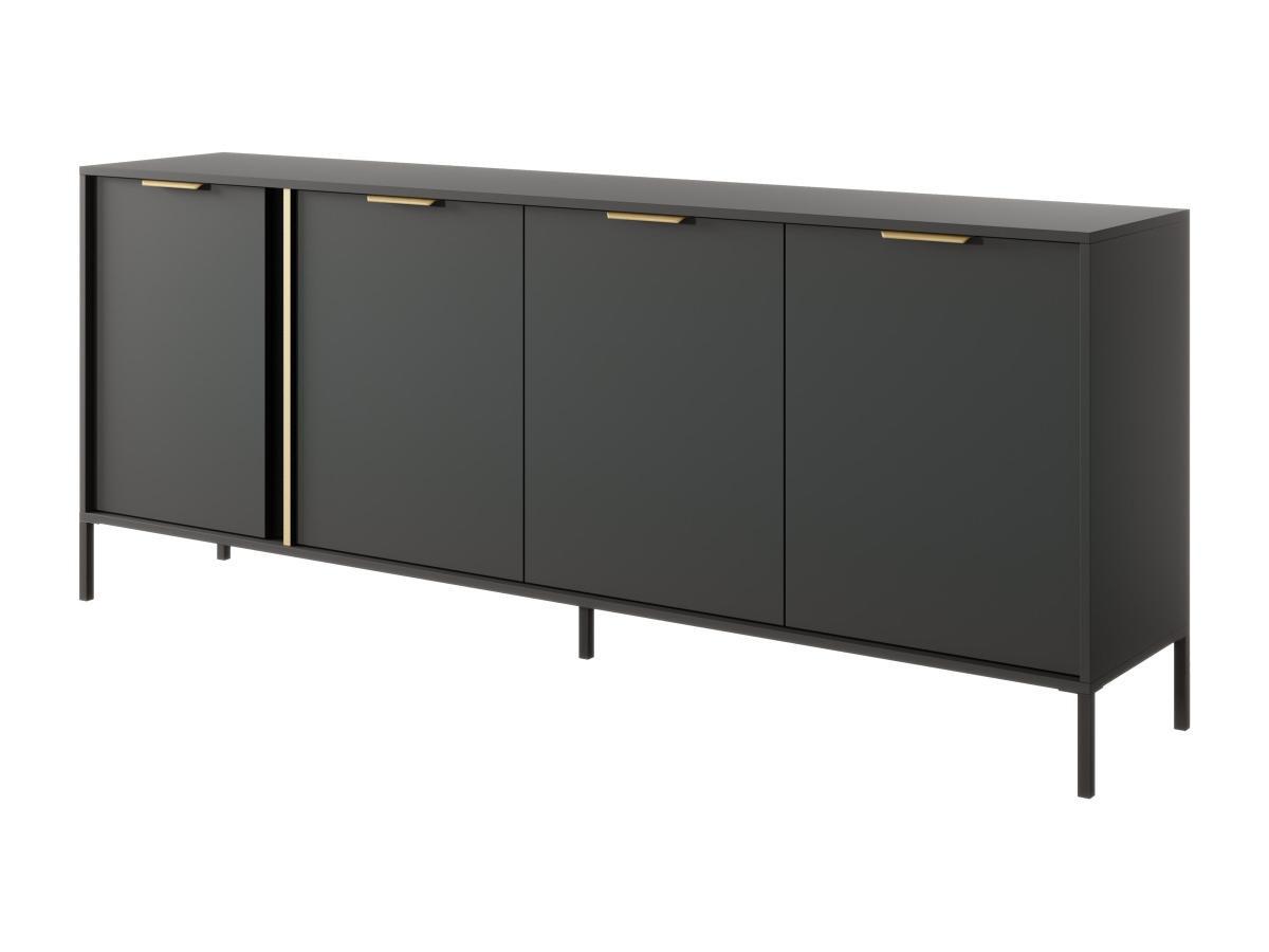 Vente-unique Sideboard mit 4 Türen - Anthrazit & Goldfarben - PAVELI  