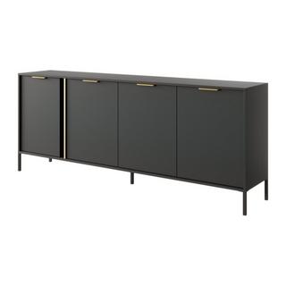 Vente-unique Buffet avec 4 portes - Anthracite et doré - PAVELI  