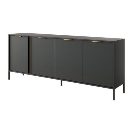 Vente-unique Sideboard mit 4 Türen - Anthrazit & Goldfarben - PAVELI  