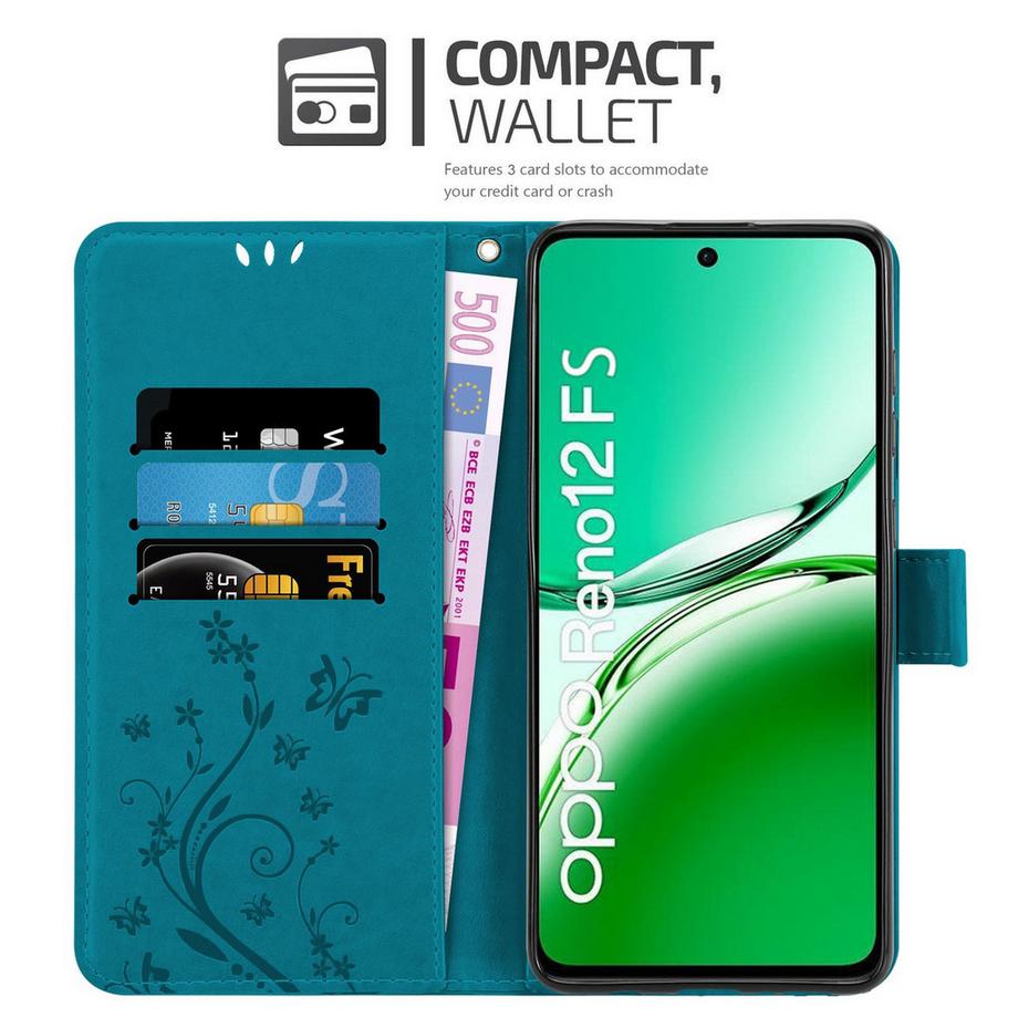 Cadorabo  Oppo Reno 12 FS Hülle mit Blumen Muster 