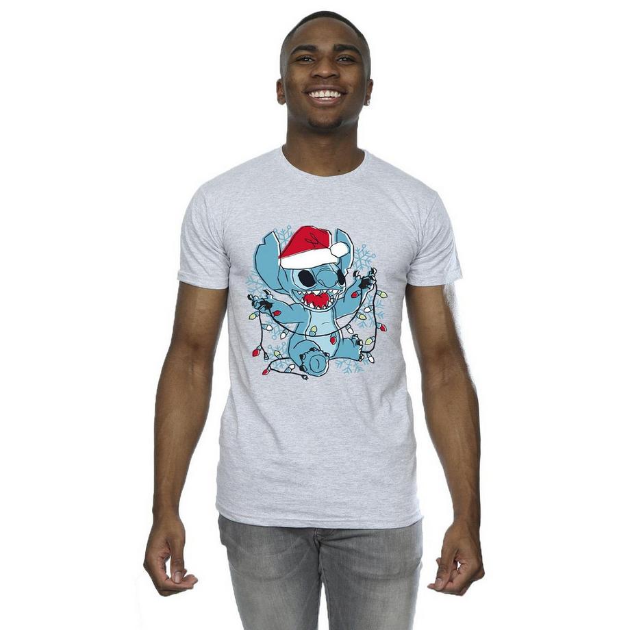 Disney Stitch Lumières de Noël T-Shirt  