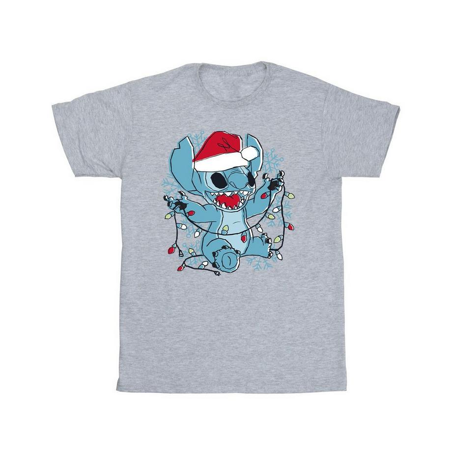 Disney Stitch Lumières de Noël T-Shirt  
