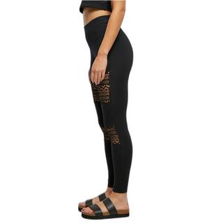 URBAN CLASSICS  legging intarsiato con pizzo femminile all'uncinetto 