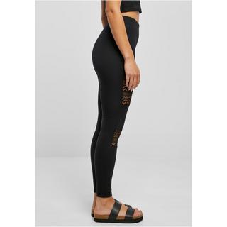 URBAN CLASSICS  legging intarsiato con pizzo femminile all'uncinetto 