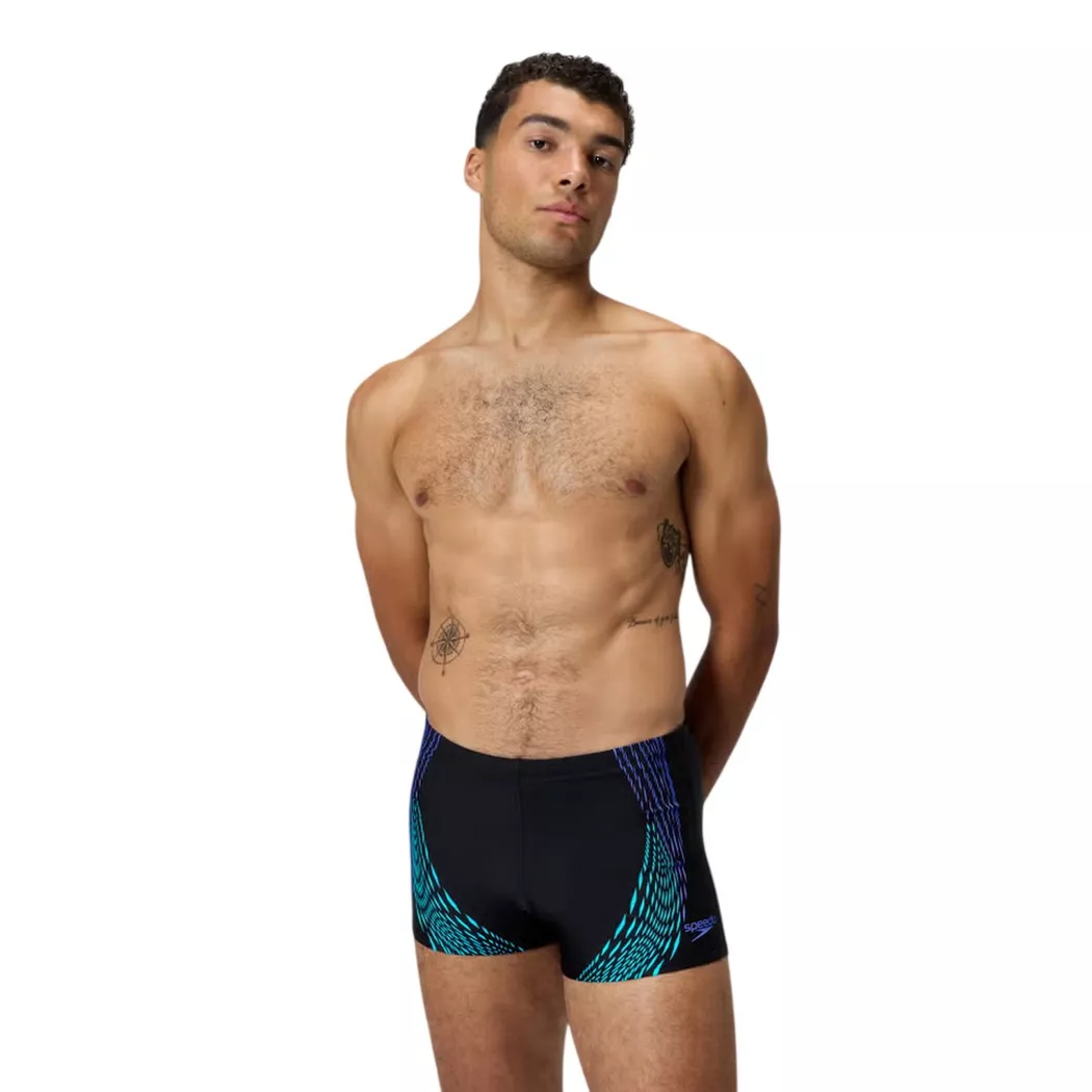 Speedo - Costume Da Bagno A Pantaloncino Stampa Grafica, per uomo, Nero / blu, Größe S