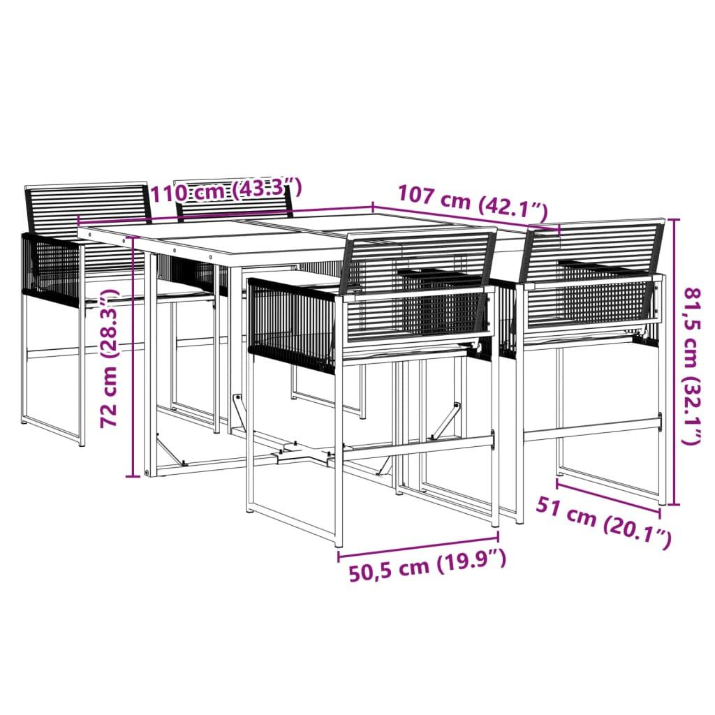 VidaXL set da pranzo da giardino Polirattan  