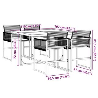 VidaXL set da pranzo da giardino Polirattan  