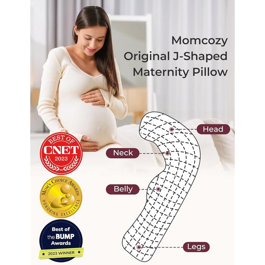 Momcozy Coussin de grossesse en forme de J  
