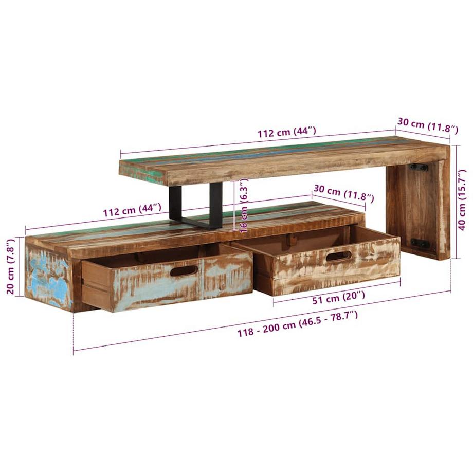 VidaXL Meuble tv bois de récupération  