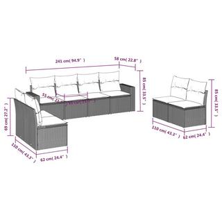 VidaXL Ensemble de canapés de jardin rotin synthétique  