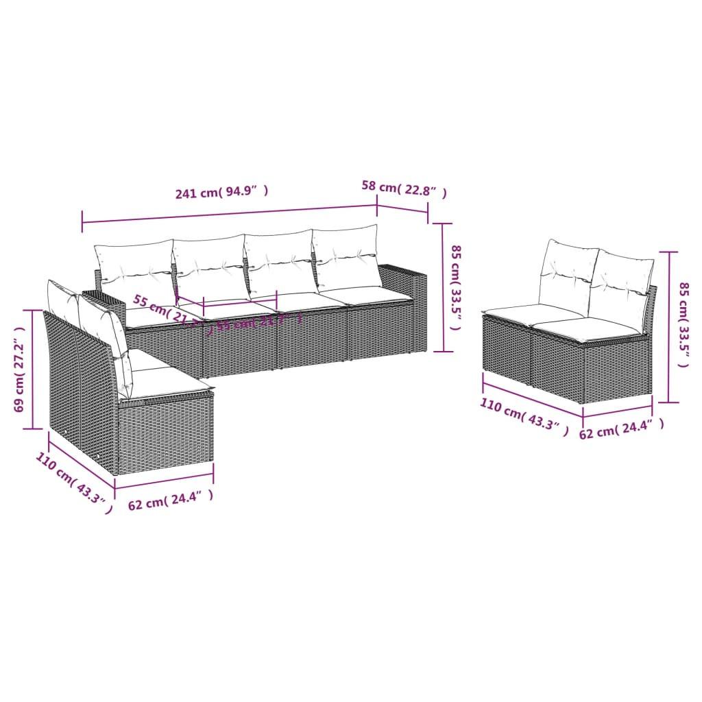 VidaXL Ensemble de canapés de jardin rotin synthétique  