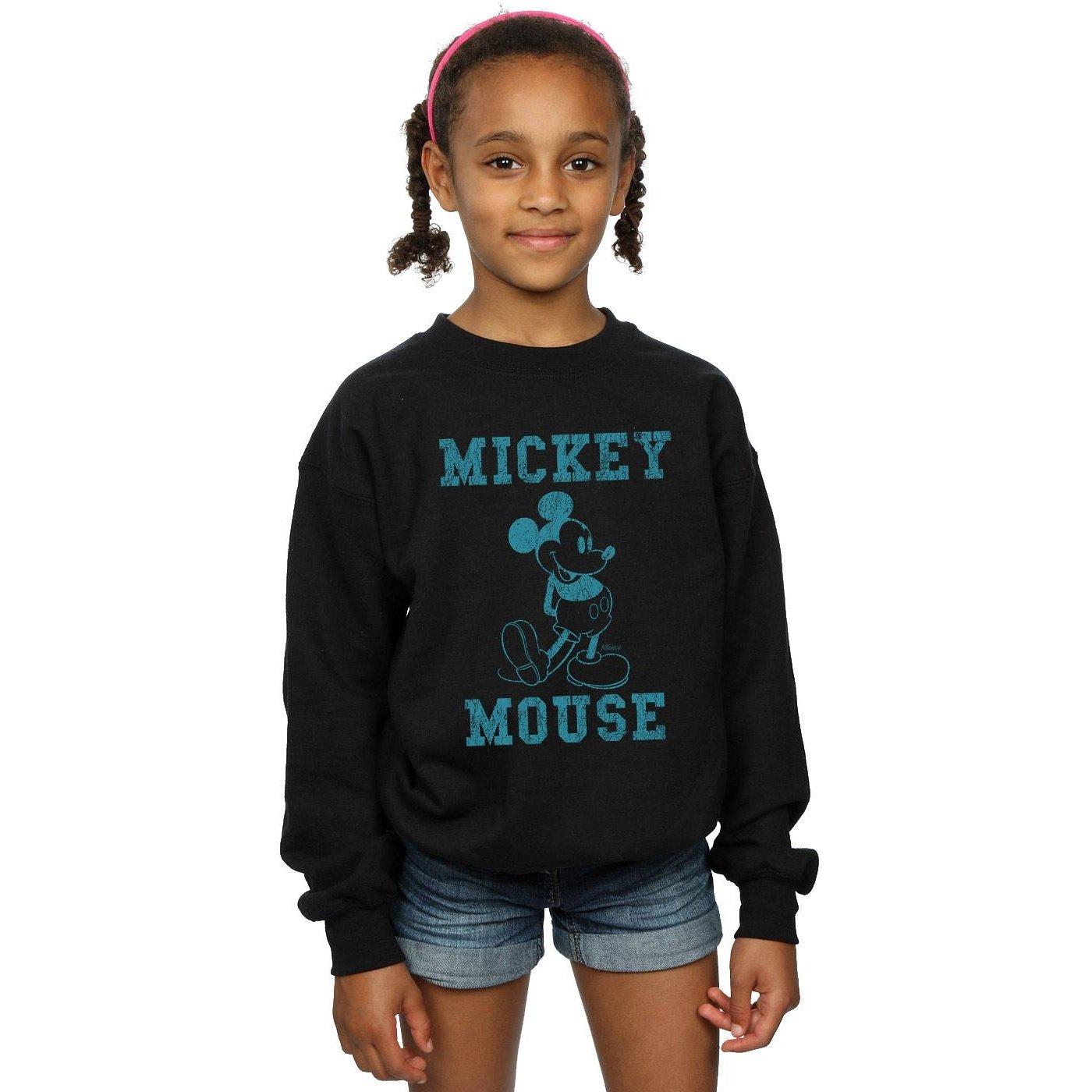 Disney  Mickey Mouse Distressed Kick Mono Sweatshirt 