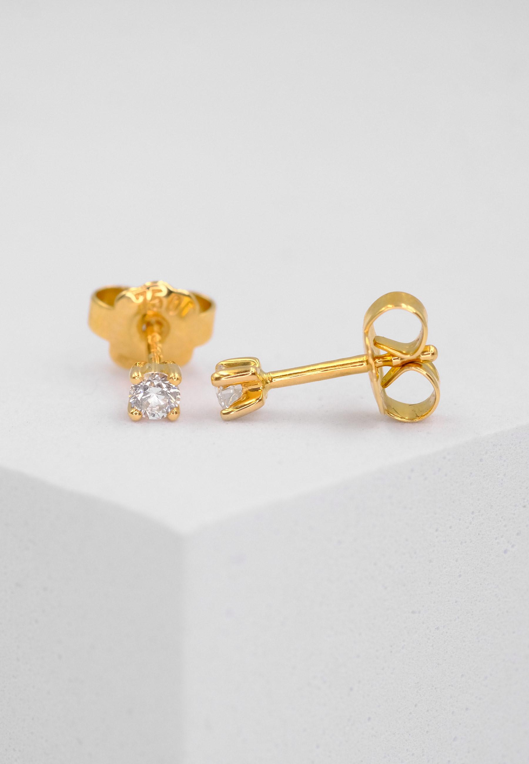 MUAU Schmuck  Ohrstecker Diamant 0.15ct.  Gelbgold 750 
