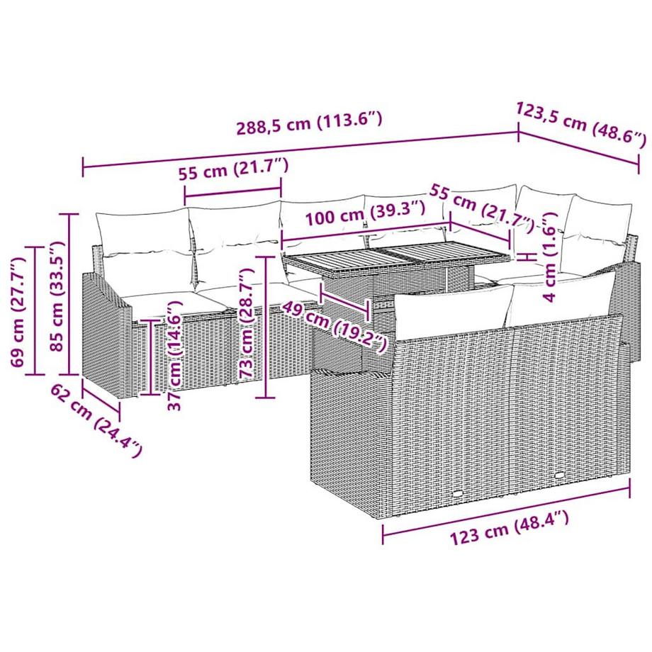 VidaXL Gartensofa poly-rattan  