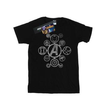 Avengers Infinity War Distressed Metal Icons TShirt