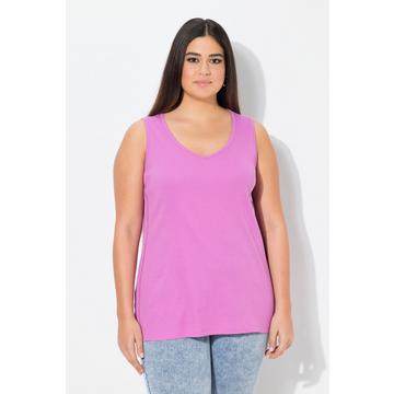 Top dal taglio aderente e smanicato in jersey a costine con scollo a V