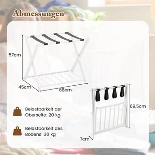 Northix Klappbarer Kofferständer mit 2-Stöckiger Design Gepäckablage Metall Gepäckständer Kofferablage  