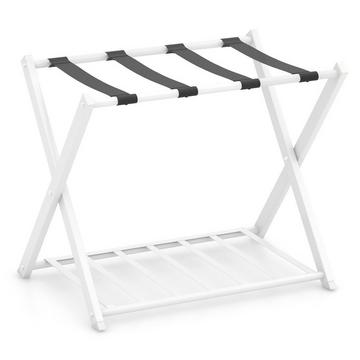 Klappbarer Kofferständer mit 2-Stöckiger Design Gepäckablage Metall Gepäckständer Kofferablage